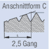 Anschnittform Piktogramm